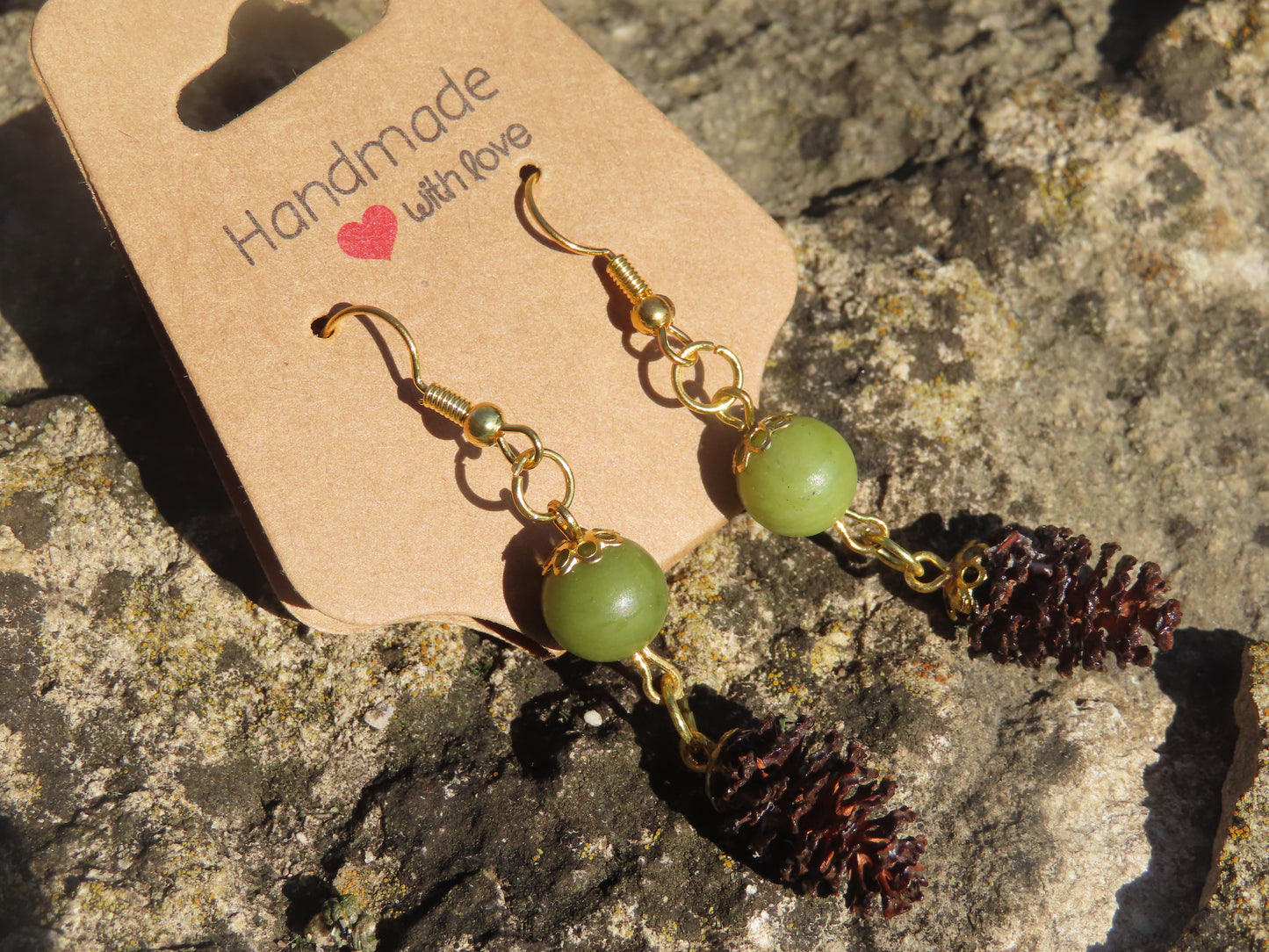 Boucles d'oreilles aulnes & pierres