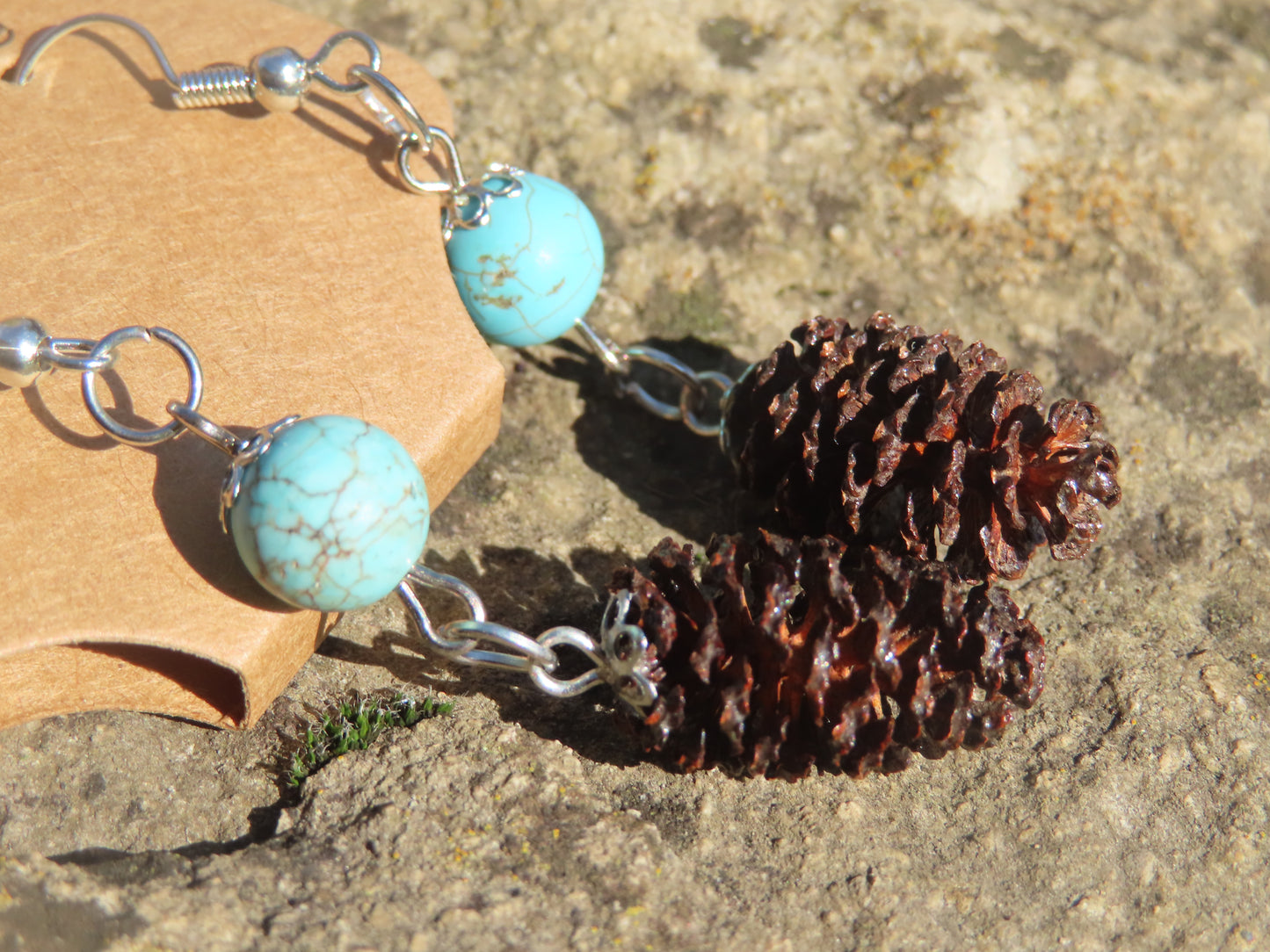 Boucles d'oreilles aulnes & pierres