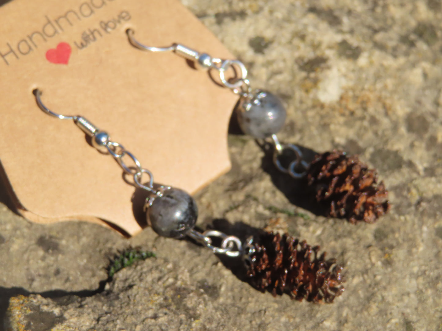 Boucles d'oreilles aulnes & pierres