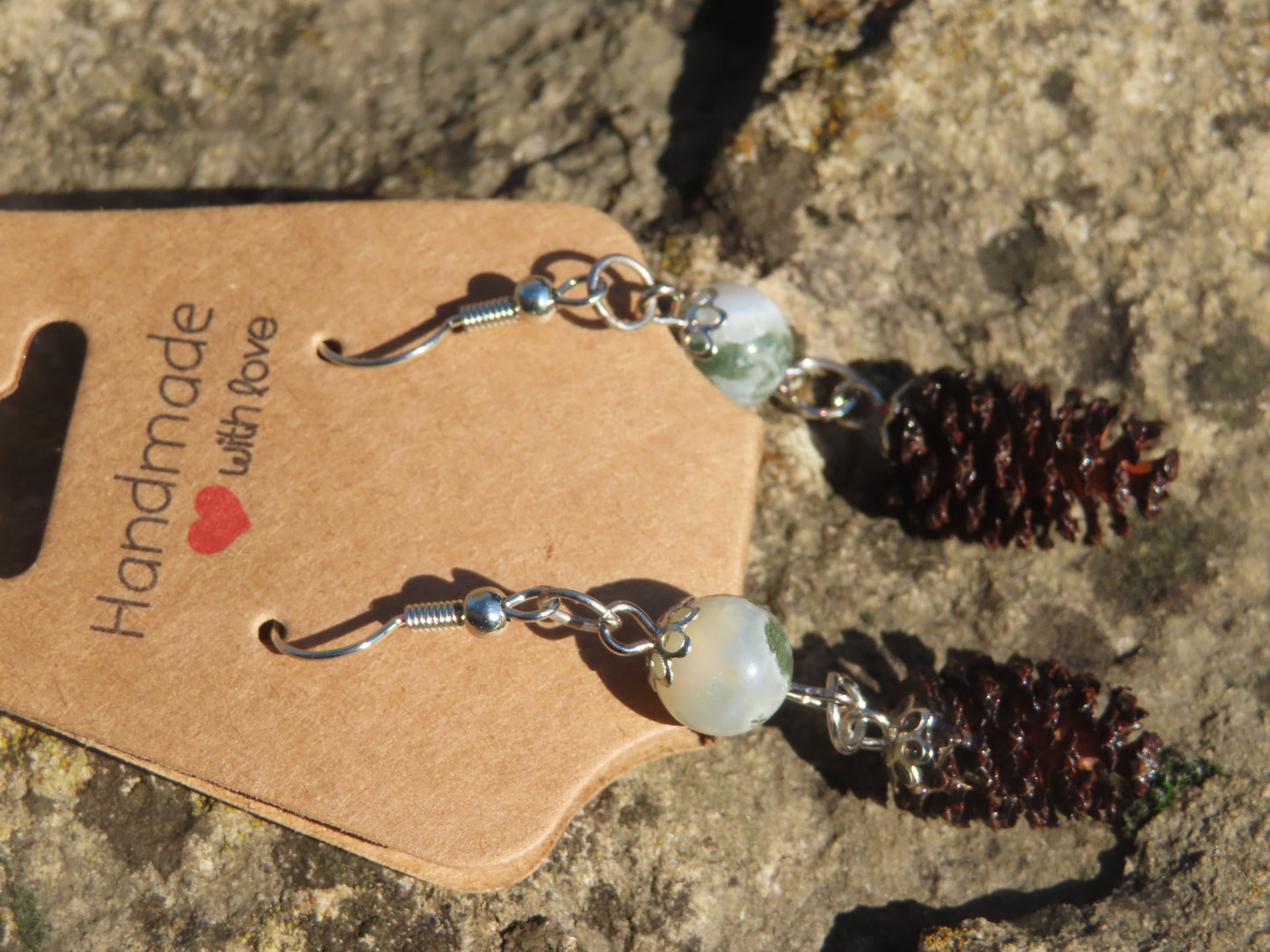 Boucles d'oreilles aulnes & pierres