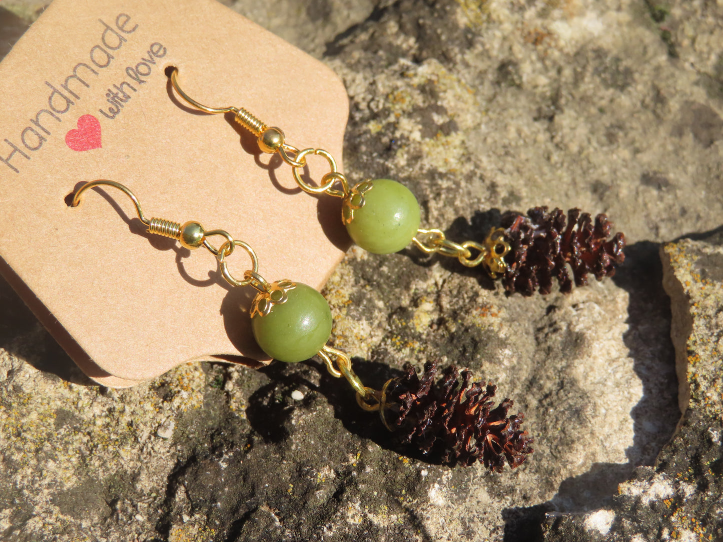 Boucles d'oreilles aulnes & pierres