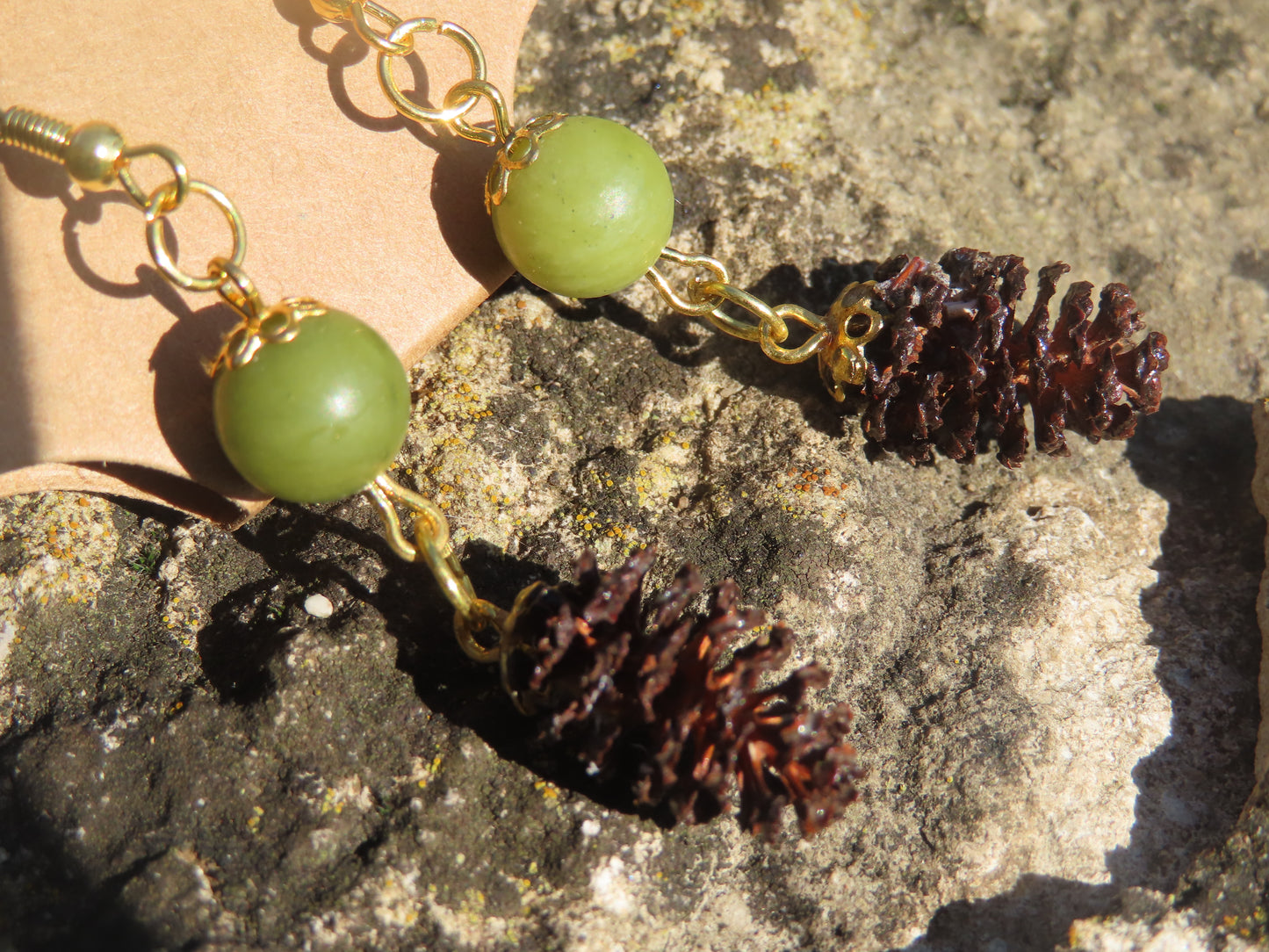 Boucles d'oreilles aulnes & pierres