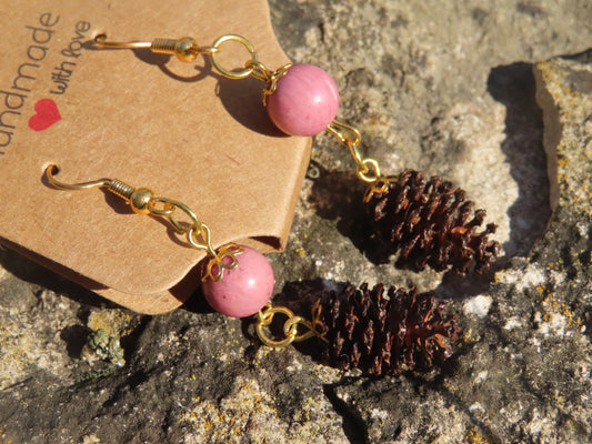 Boucles d'oreilles aulnes & pierres