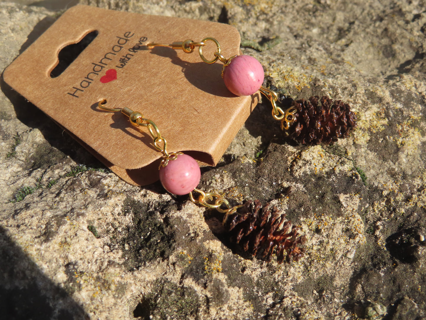 Boucles d'oreilles aulnes & pierres