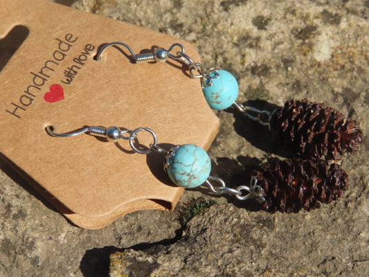 Boucles d'oreilles aulnes & pierres