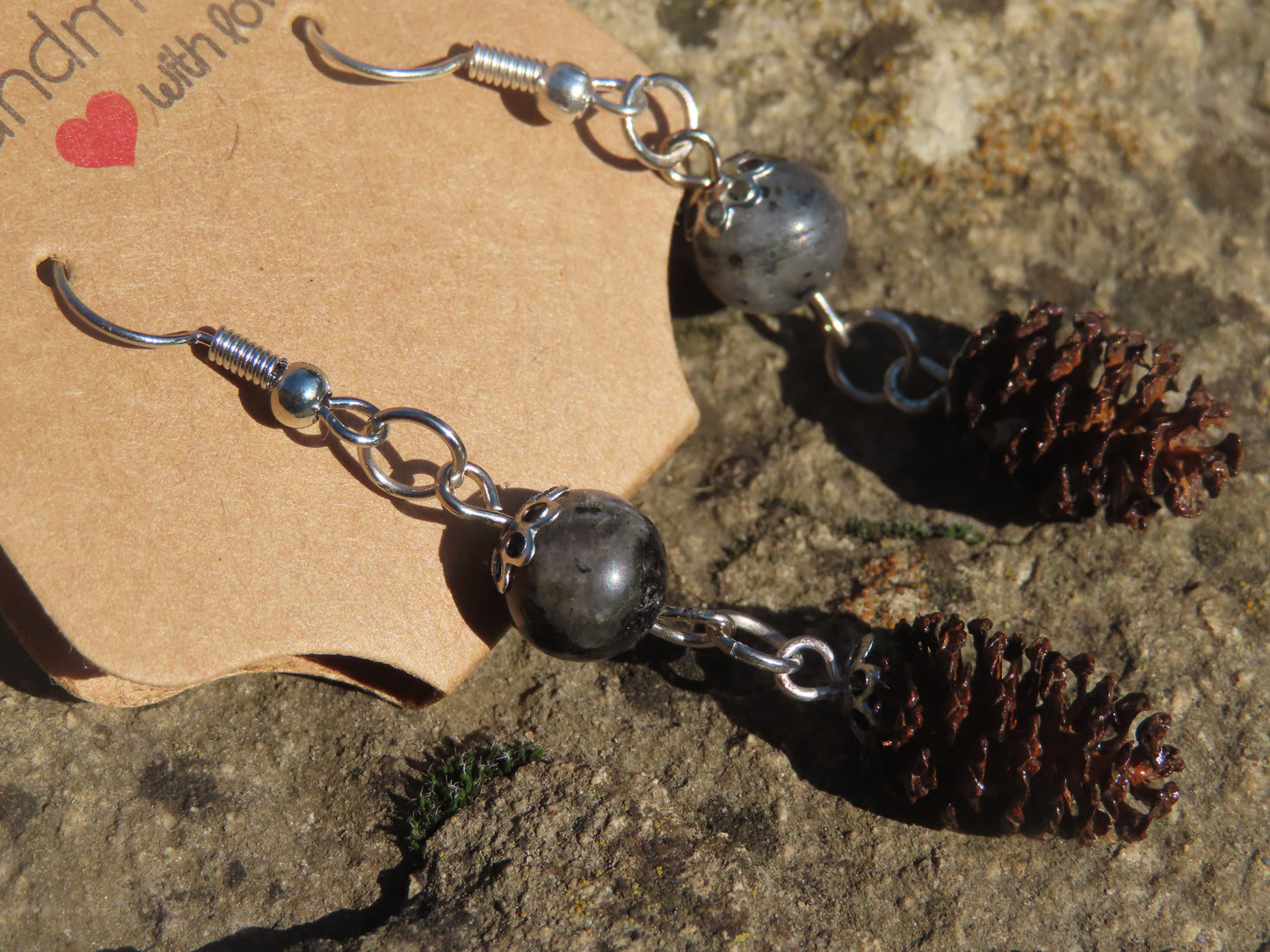 Boucles d'oreilles aulnes & pierres