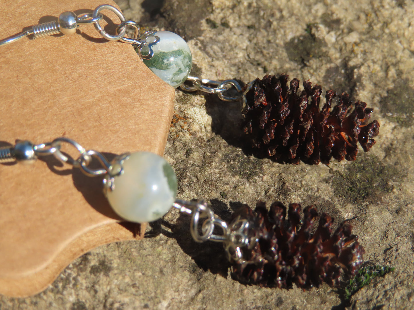 Boucles d'oreilles aulnes & pierres