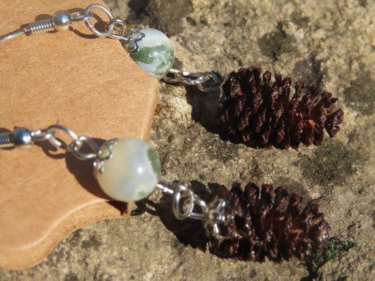 Boucles d'oreilles aulnes & pierres