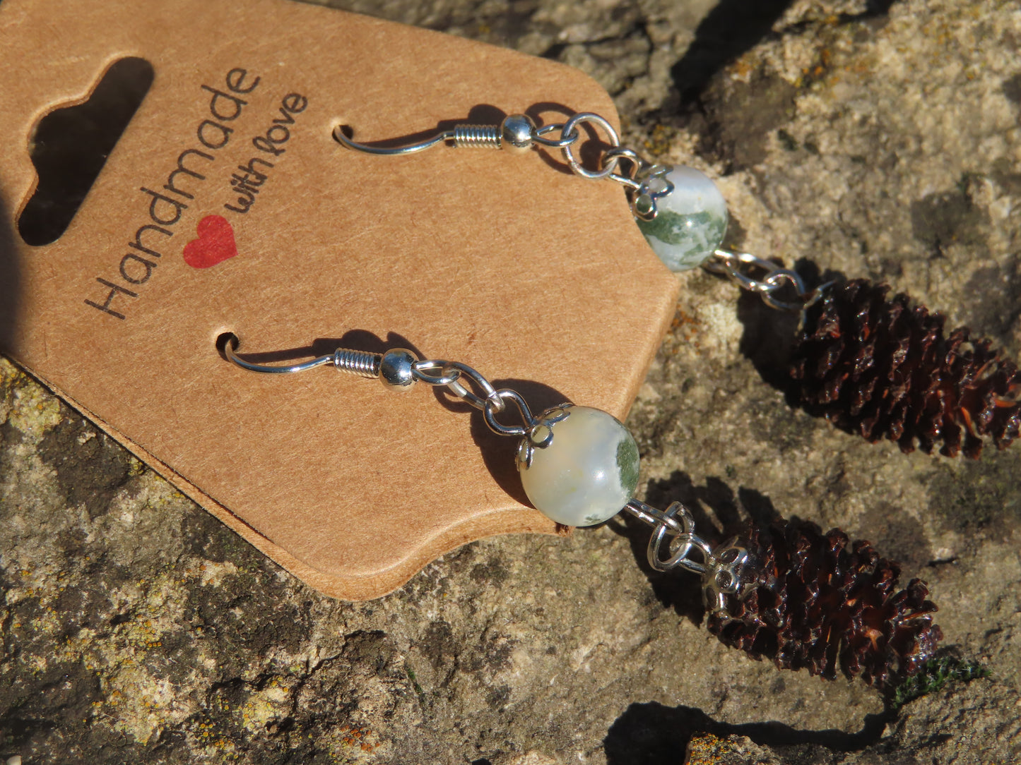 Boucles d'oreilles aulnes & pierres