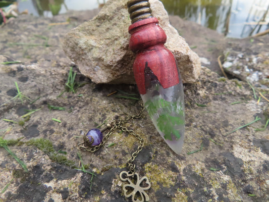PENDULE DIVINATOIRE bois résine